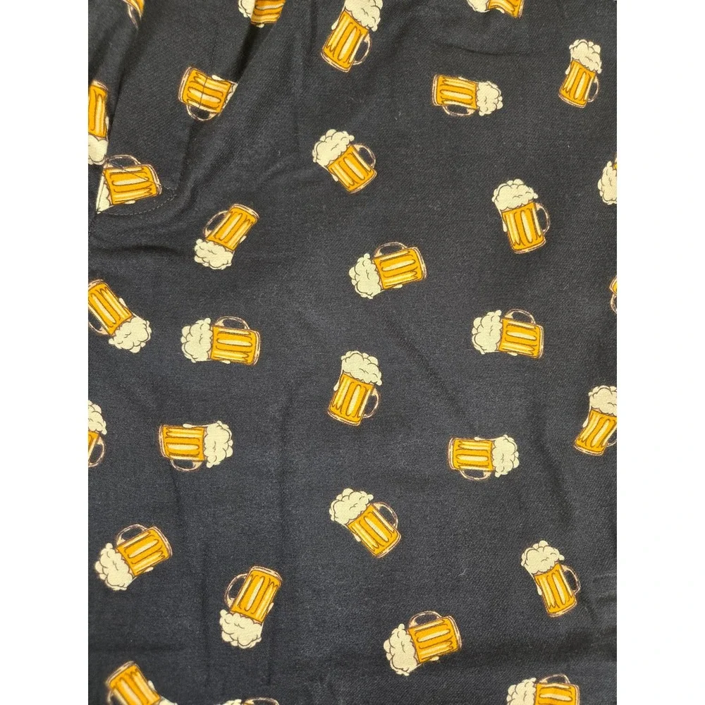 Sonoma Mens Flannel Pajama Pants Beer Mug Print Navy Blue 2XB New